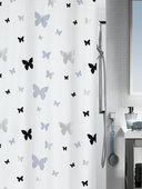 Штора для ванны 180x200см текстильная серебристая Spirella FLY 1013540