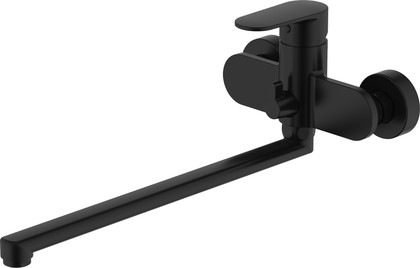 Смеситель для ванны Aquatek Ника, с длинным изливом, матовый чёрный AQ1842MB