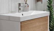 Тумба под раковину Velvex Gesso 800-0-2 (9696) навесная, белый матовый/, дуб сонома tp.GES.9696.80.2Y белый матовый/дуб сонома