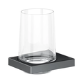 Держатель стакана Keuco Edition 11, в комплекте с хрустальным стаканом, хром чёрный шлифованный 11150 139000