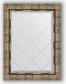 Зеркало Evoform Exclusive-G 530x710 с гравировкой, в багетной раме 73мм, серебряный бамбук BY 4007