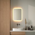 Зеркало с матированием и LED-подсветкой Defesto, 21W, 50x70см, ИК-выключатель, тёплый белый свет DF 3814R