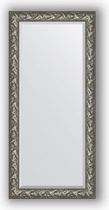 Зеркало Evoform Exclusive 790x1690 с фацетом, в багетной раме 99мм, византия серебро BY 3598
