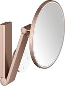 Косметическое зеркало Keuco iLook_move, с подсветкой, круглое, с сенсорной панелью, увеличение х5, красное золото шлифованное 17612 299002