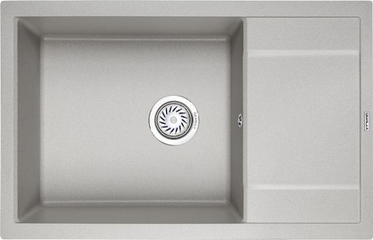 Кухонная мойка Granula 7805, 780x500, накладная, с крылом, кварц, Базальт 7805, БАЗАЛЬТ