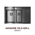 Кухонная мойка Omoikiri Akisame 78-2-GM-L, чаша слева, вороненая сталь 4993101