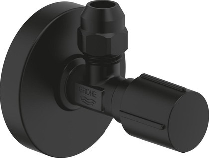 Угловой вентиль Grohe, 1/2x3/8" универсальный, для подключения смесителей, резьба с насечками, Чёрный - Phantom Black 22074KF0