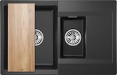 Кухонная мойка Granula Estetica ES-7808, 780x500, двойная, кварц, Чёрный 7808, ЧЁРНЫЙ
