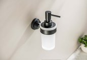 Дозатор жидкого мыла Aquatek Классик настенный, чёрный матовый AQ4505MB