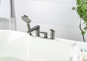 Смеситель на борт ванны Aquatek Бетта на 4 отв., оружейная сталь AQ1148BGM