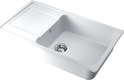 Кухонная мойка Omoikiri Hokori 86-WH с крылом, tetogranit, белый 4997189