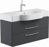 Тумба 90см подвесная с раковиной, 2 ящика 90x45x55см Verona Area+ AA103