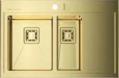 Кухонная мойка крыло справа, нержавеющая сталь золотая Omoikiri Akisame OAK-78-2-IN-LG