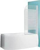 Шторка на ванну Roltechnik Screen, 75x130см, стекло с рисунком, белый 4000222
