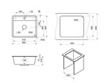 Кухонная мойка Granula Standart 5601, 560x500, кварц, Белый 5601, БЕЛЫЙ