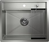 Кухонная мойка Granula Kitchen Space KS-6051, 600x510, накладная, нержавеющая сталь, Сталь матовая 6051, СТАЛЬ МАТОВАЯ
