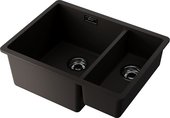 Кухонная мойка Omoikiri Kata 55-2-U-ES, с двумя чашами, подстольный монтаж, Artgranit, espresso 4997500