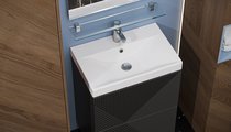 Тумба с раковиной Velvex Edge 600-0-2 (9696) напольная, графит tn.EDG.9696.60.2Y графит + 9696-60