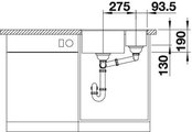 BLANCO SUBLINE 340/160-F Схема с размерами: вид спереди