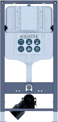 Инсталляция для подвесного унитаза Aquatek Pneumo N49, пневматическое управление, без клавиши смыва INSP-0000002