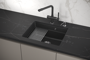 Кухонная мойка Granula Kitchen Space KS-5501U, 550x450, подстольный монтаж, кварц, Чёрный 5501U, ЧЁРНЫЙ