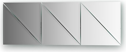 Зеркальная плитка Evoform Refractive с фацетом 10мм, комплект 6шт, треугольник 20х20см, серебро BY 1515