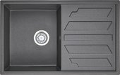 Кухонная мойка Granula 8002, 800x500, накладная, с крылом, кварц, Графит 8002, ГРАФИТ