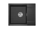 Кухонная мойка Granula Estetica ES-6202, 620x500, с крылом, кварц, Чёрный 6202, ЧЁРНЫЙ