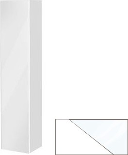 Зеркальный однодверный шкаф-пенал Keuco Royal Reflex, 1670x350, петли слева, корпус белый 34031 410001