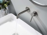 Смеситель для раковины настенный Aquatek Европа внешняя и скрытая часть, оружейная сталь AQ1313BGM
