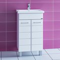 Тумба с раковиной Санта Омега Фостер 500, напольная, 2 двери, белый 207001+Фостер50