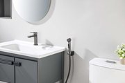 Смеситель для раковины Aquatek Лугано 106, с гигиеническим ручным душем, оружейная сталь AQ1712BGM
