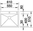 BLANCO ZEROX 550-IF/A Схема с размерами вид сверху
