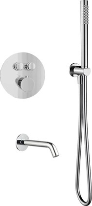 Комплект для ванны AQUAme, встраиваемый, термостат, хром AQM8407CR