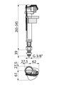 Впускной клапан Alcaplast, нижняя подводка, металлическая резьба 3/8" A18-3/8"