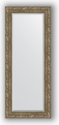 Зеркало Evoform Exclusive 550x1350 с фацетом, в багетной раме 85мм, виньетка античная латунь BY 3515
