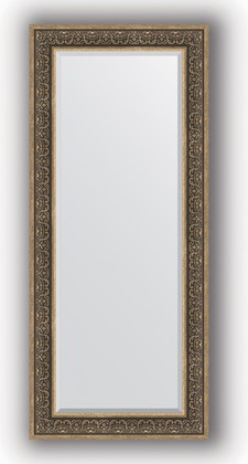 Зеркало Evoform Exclusive 690x1590 с фацетом, в багетной раме 101мм, вензель серебряный BY 3579