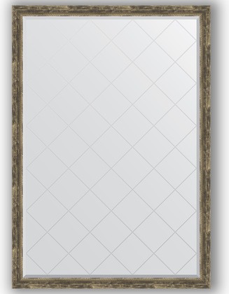 Зеркало Evoform Exclusive-G 1280x1830 с фацетом и гравировкой, в багетной раме 70мм, старое дерево с плетением BY 4479