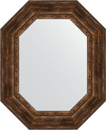 Зеркало Evoform Polygon 670x820 в багетной раме 120мм, состаренное дерево с орнаментом BY 7270