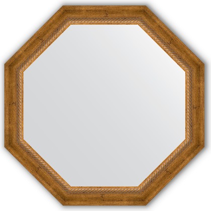 Зеркало Evoform Octagon 730x730 в багетной раме 70мм, состаренная бронза с плетением BY 3675