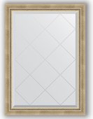 Зеркало Evoform Exclusive-G 730x1010 с фацетом и гравировкой, в багетной раме 70мм, состаренное серебро с плетением BY 4175