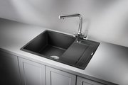 Кухонная мойка Granula 6501, 655x500, накладная, с крылом, кварц, Турмалин 6501, ТУРМАЛИН
