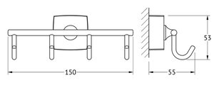 Вешалка для полотенец FBS Esperado, с 4-мя крючками, хром ESP 004