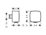 Шланговое подсоединение Hansgrohe FixFit с клапаном обратного тока, шлифованный чёрный хром 26457340