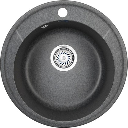 Кухонная мойка Granula Standart 4802, d480, круглая, кварц, Графит 4802, ГРАФИТ