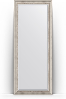 Зеркало Evoform Exclusive Floor 810x2010 пристенное напольное, с фацетом, в багетной раме 88мм, римское серебро BY 6118