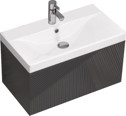 Тумба с раковиной Velvex Edge 700-0-1 (9696) навесная, графит tp.EDG.9696.70.1Y графит + 9696-70