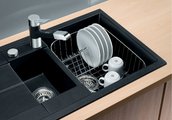 Кухонная мойка Blanco Metra 6S Compact, с крылом, с клапаном-автоматом, гранит, жемчужный 520576