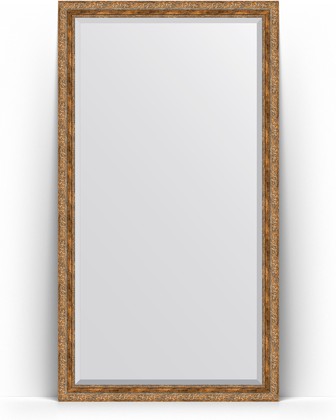 Зеркало Evoform Exclusive Floor 1100x2000 пристенное напольное, с фацетом, в багетной раме 85мм, виньетка античная бронза BY 6154