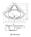 Ванна акриловая Riho Neo 150x150, угловая B077001005